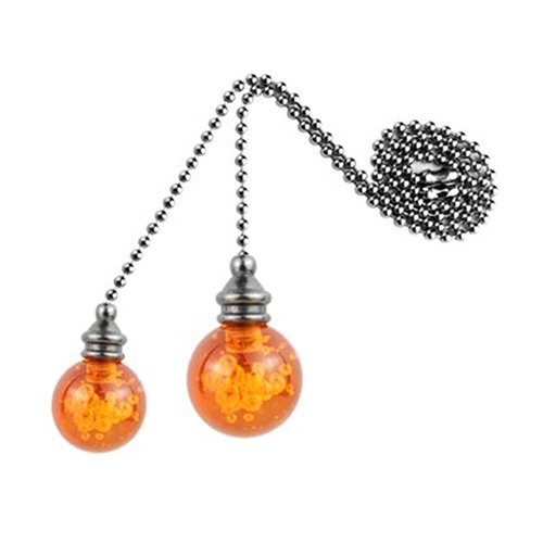 U/D Ceiling Fan Pull Chain，2PCS Pull Chain Crystal Glass Cracked Ball Pull Chain for Ceiling Fan Light Decoration 30.5cm Extension Chain (Dark Brown, 2)
