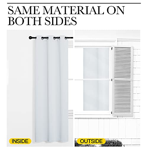 NICETOWN Room Darkening Curtains 34"W x 48"L - 2 Panels, Greyish White