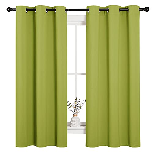 NICETOWN Blackout Curtains 42x63-Inch, Fresh Green - 1 Pair Grommet Top