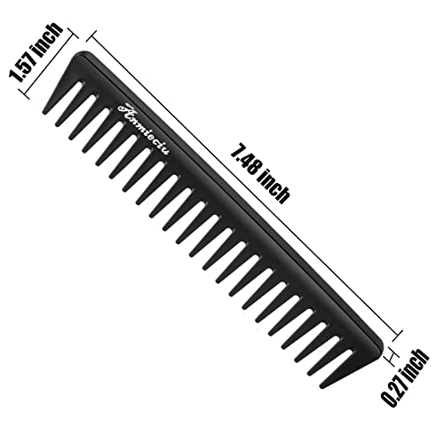 Anmieciu 2-Piece Wide Tooth Hair Detangling Comb Set, Anti-Static Carbon Fiber