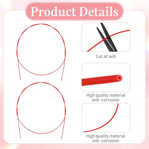 4 Pcs 51 Inch Flexible Spray Can Nozzle Straws - Red Plastic Extension Hoses for Automotive