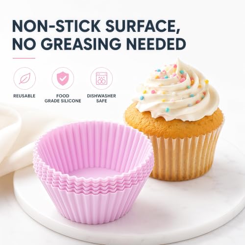 Caketime JSC-300 Reusable Silicone Muffin Liners, 12 Pack - Regular