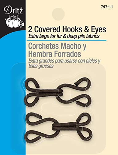 Dritz Extra Large Covered Hooks & Eyes Set - Brown (2 Pack)