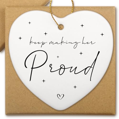 Memorial Heart Ornament Keep Making Her Proud Sympathy Keepsake for Loss of Loved One