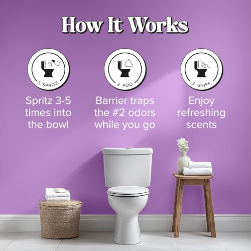 Poo-Pourri Lavender Vanilla Toilet Spray 4 Fl Oz Refillable Deodorizer - Freshens Bathroom Odors