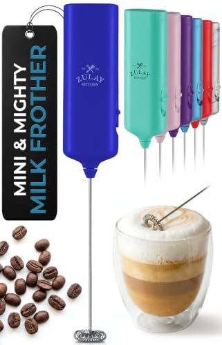 Zulay Kitchen Mini Milk Frother - Handheld Coffee Mixer for Lattes & More