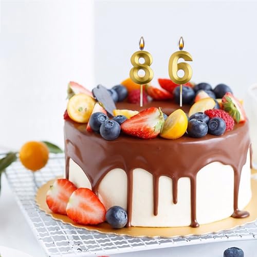 Elegant 68th & 86th Birthday Candles - Smokeless Cake Toppers