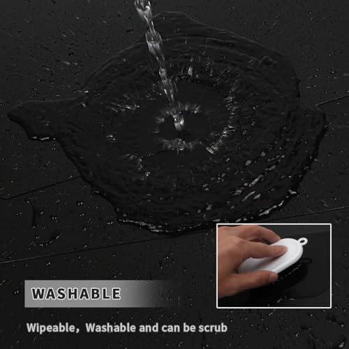 Black Placemats Set of 4 - Wipeable & Waterproof Table Mats