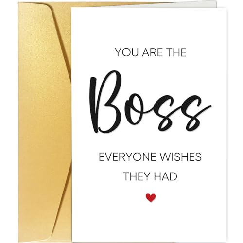 Spercy World's Best Boss Thank You Card with Golden Envelope