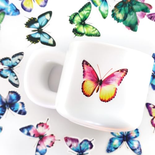 Colorful Butterfly Stickers - 56 Waterproof Transparent PET