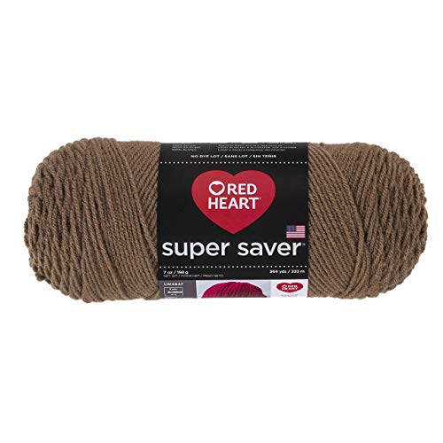 Red Heart Super Saver Yarn - Cafe Latte, 100% Acrylic, 364 Yards