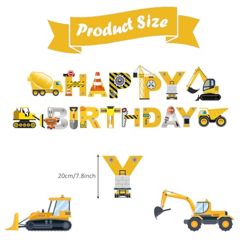 Construction Birthday Banner for Boys - Durable Party Supplies