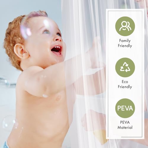 Amazer Extra Long Shower Curtain Liner, 72x84 Clear PEVA Waterproof Liner