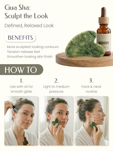 TOPhld 5-Piece Face Roller and Gua Sha Facial Massage Tool Set for Anti-Aging and De-Puffing