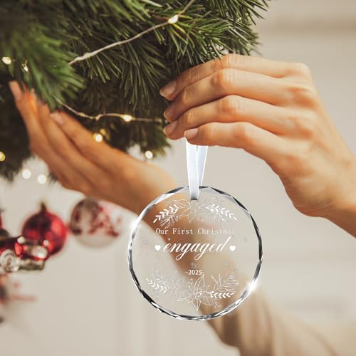 First Christmas Married Ornament 2025 - Mr & Mrs Glass Decor