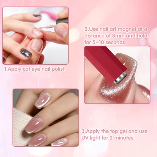 4 in 1 Cat Eye Nail Magnet Tool with Interchangeable Magnetic Heads