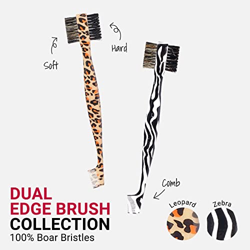 RED by Kiss 3-in-1 Dual Edge Brush and Comb - Leopard Print