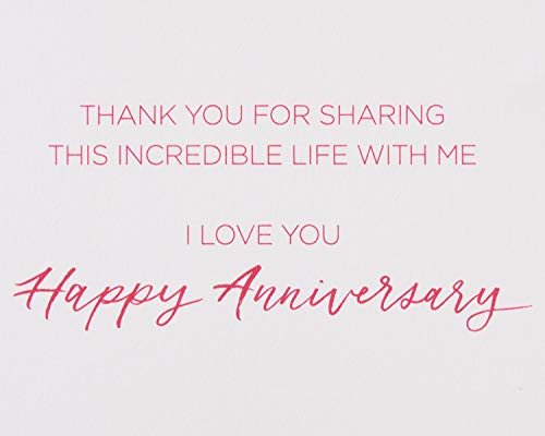 Papyrus Anniversary Card for Wife - Watercolor Floral Design