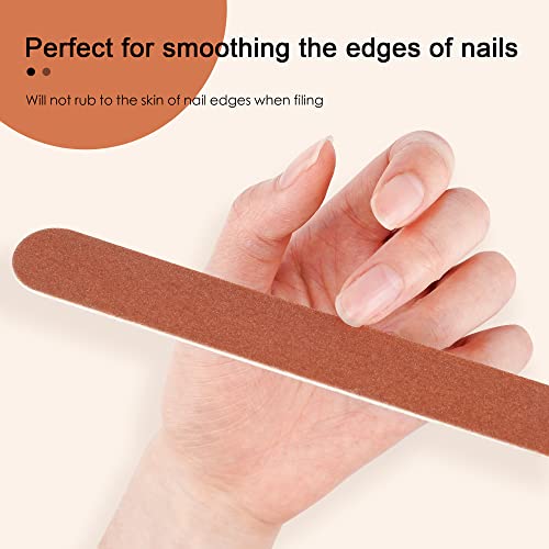 CANVALITE 180 Grit Large Emory Nail Files 12PCS - Thin Natural Nail Care Tools