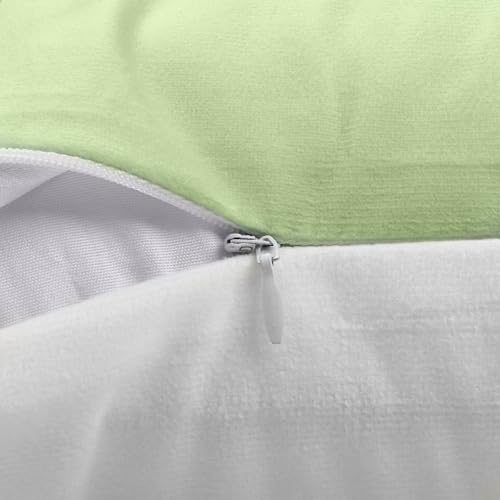Green Floral Throw Pillow Covers Set of 4 - 18x18 Velvet Butterfly Design