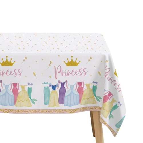 Princess Birthday Party Disposable Tablecloths, 3 Pack, 55 x 86 Inches