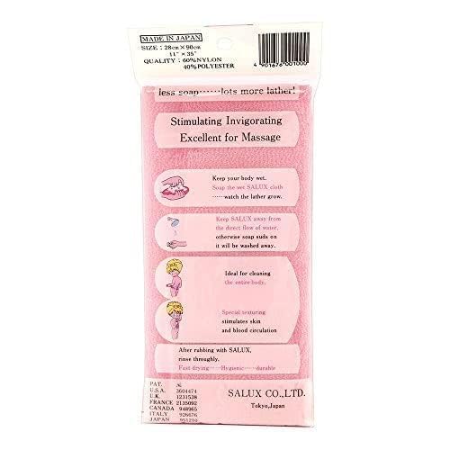 Salux Nylon Japanese Bath Wash Cloth - Pink
