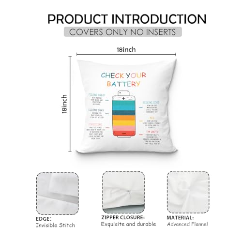 Mental Health Decorative Pillow Cover - 18x18 Flannel Softness