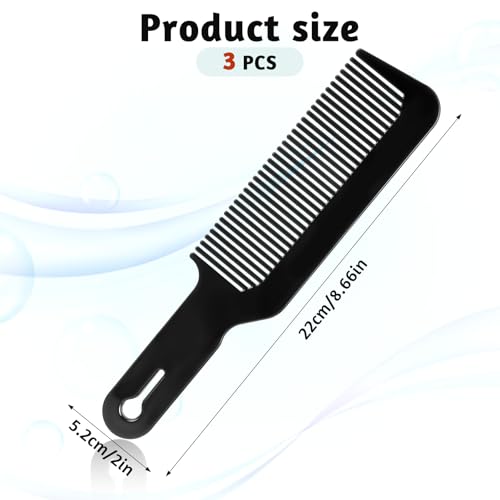 InnoHHustle 3 Pack Barber Blending Combs - Heat Resistant Flat Top Styling