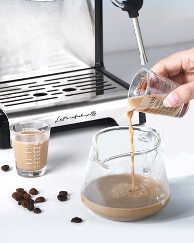 JUXINGDAZYF 2 Pack Red Measuring Shot Glasses for Espresso & Liquids