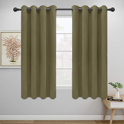 Easy-Going Khaki Thermal Blackout Curtains, 2 Panels 52x63