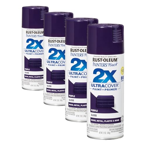 Rust-Oleum Painter's Touch 2X Ultra Cover Gloss Spray Paint, Purple, 12 oz (Pack of 4)