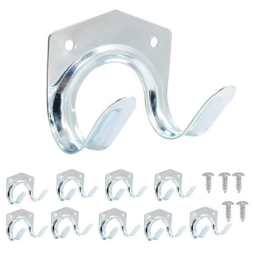 Coufce 10-Pack Heavy Duty Steel Wall-Mounted Tool Storage Hooks