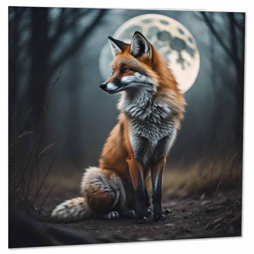 Fox Birthday Greeting Card - Moon & Fox Design 145mm