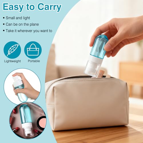 Gungtien Small Travel Spray Bottle 3-Pack, 2oz Refillable Leak-Proof Mini Containers for Perfume and Cosmetics