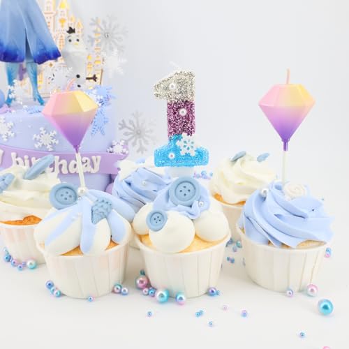 Frozen Themed Number 1 Birthday Candle - 3.15" for Kids