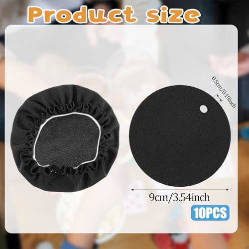 10 PCS Universal Drink Cover Scrunchies, Washable Universal Drink Protector Cap, Reusable Elastic Drink Protector with Straw Hole for Alcohol Safety Cups Glasses Polyester Cup Covers (Black)