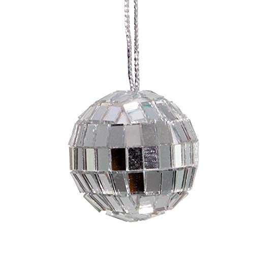 Mini Mirror Ball Christmas Ornaments 1.25in - Disco Style Decor, 12Pc Set