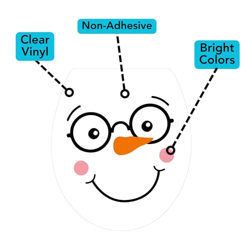 Funny Snowman Toilet Seat Cling Decoration Set - 2 Pieces