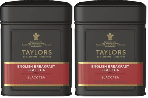 Taylors of Harrogate English Breakfast Tea, 4.41 oz Tin (Pack of 2)