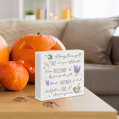 Practical Magic Halloween Wood Sign - Always Throw Salt (Sign 10)