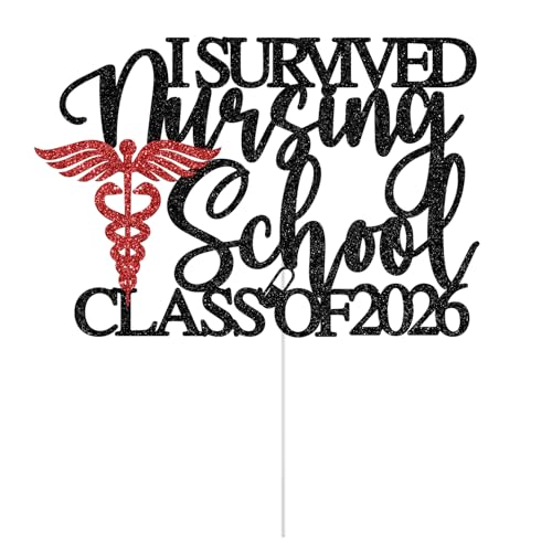 I Survived Nursing School Cake Topper - Graduation Decor 2026