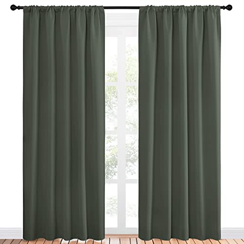 NICETOWN Thermal Insulated Blackout Curtains - Dark Mallard, 52 x 84 Inch