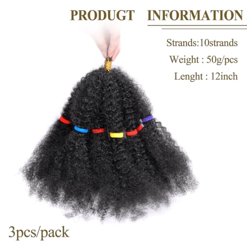 FEILIMEI Marley Twist Braiding Hair #1B Black Synthetic Hair Extensions