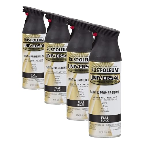 Rust-Oleum Universal 12 oz Flat Black Spray Paint (Pack of 4)
