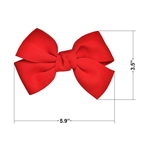 YAXAMING 2 Pcs Red Bow Hair Clips Large Bowknot Barrettes for Women