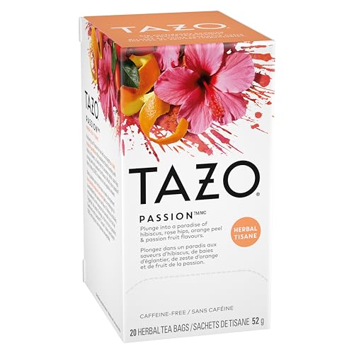 TAZO Passion Herbal Tea Bags - Caffeine Free, 20 Count (Pack of 2)