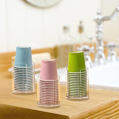 3 Pack Bathroom Cup Dispenser for 3 oz Mouthwash Cups