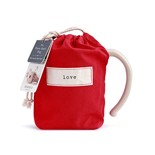 DEMDACO Love Red Heart Cream 16 ounce Stoneware Christmas Mug