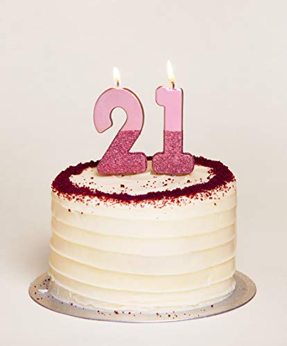 Rose Gold Glitter Number 4 Birthday Candle - 3” Tall Cake Topper