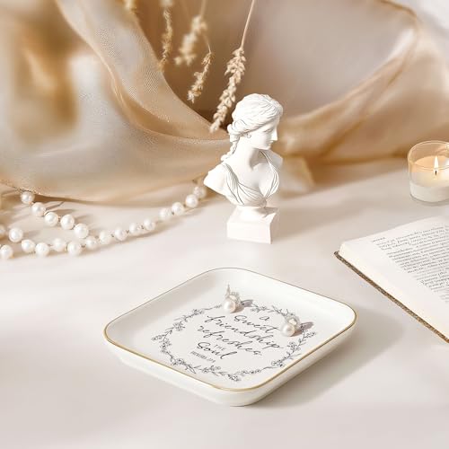 White Friendship Jewelry Dish - Christian Gift for Women & Best Friends
